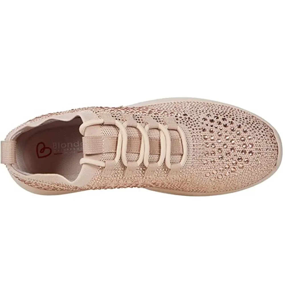 BLONDO Womens Kanon Casual Sneakers Size 6 Blush Pink Rhinestone Waterproof NWOB